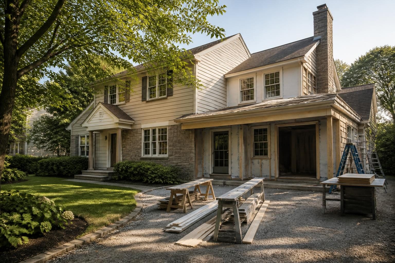 A New Jersey home with an organized renovation plan and landscaped exterior